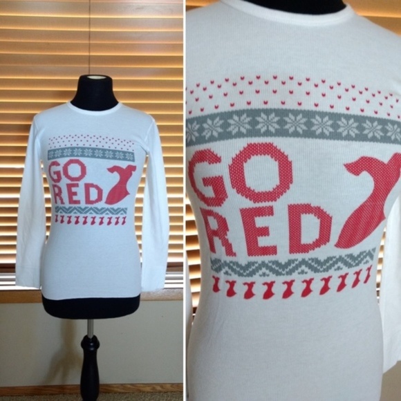 Go Red For Women Shirt Top Size XS American Heart Association White - Picture 2 of 8